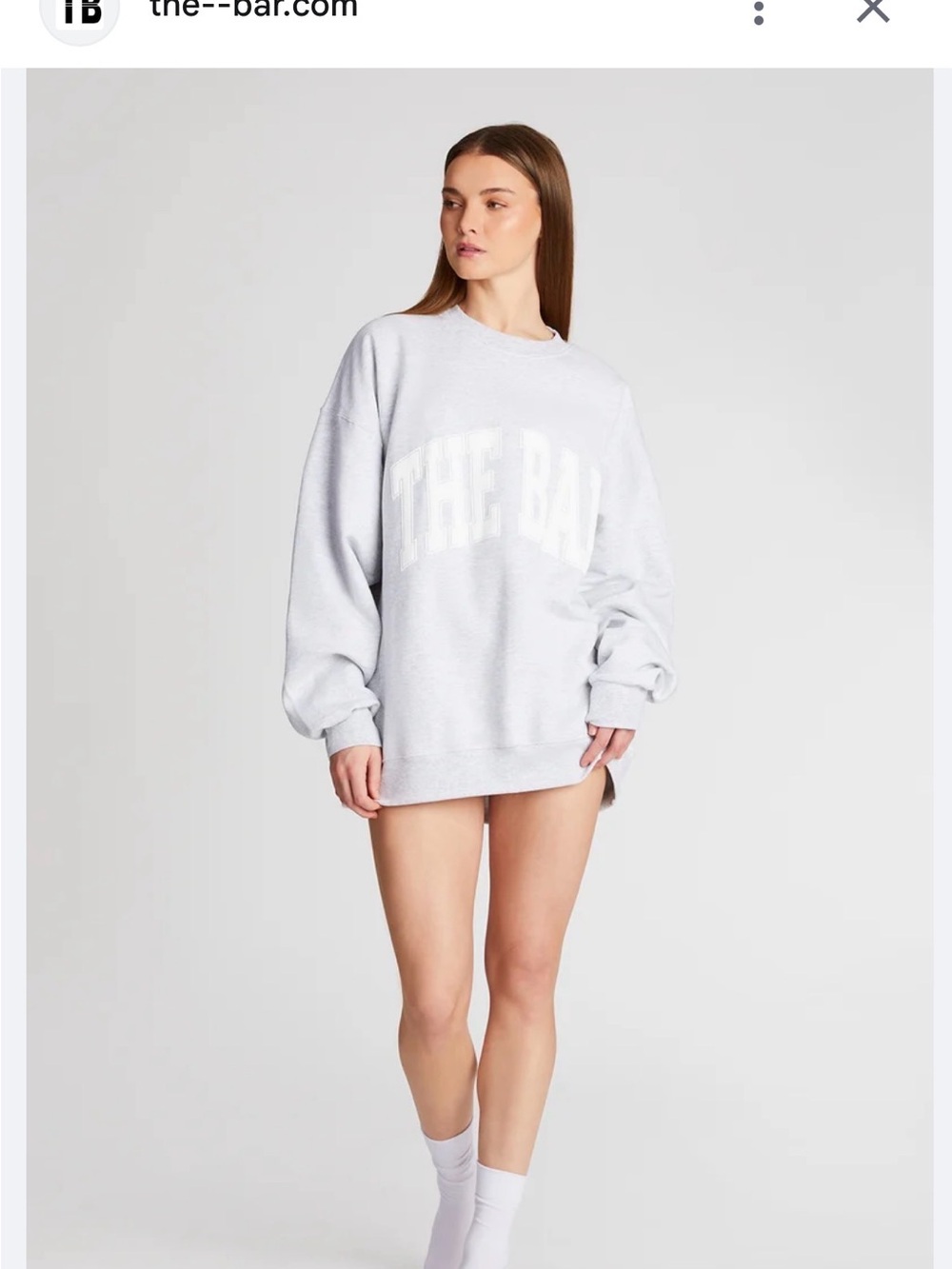The Bar Monochrome Gray Varsity Crew Neck